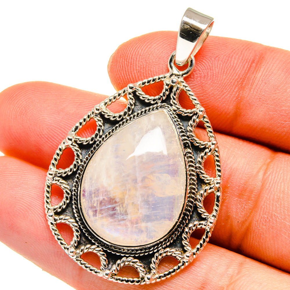 Rainbow Moonstone Pendants handcrafted by Anasilvercos - PD15369