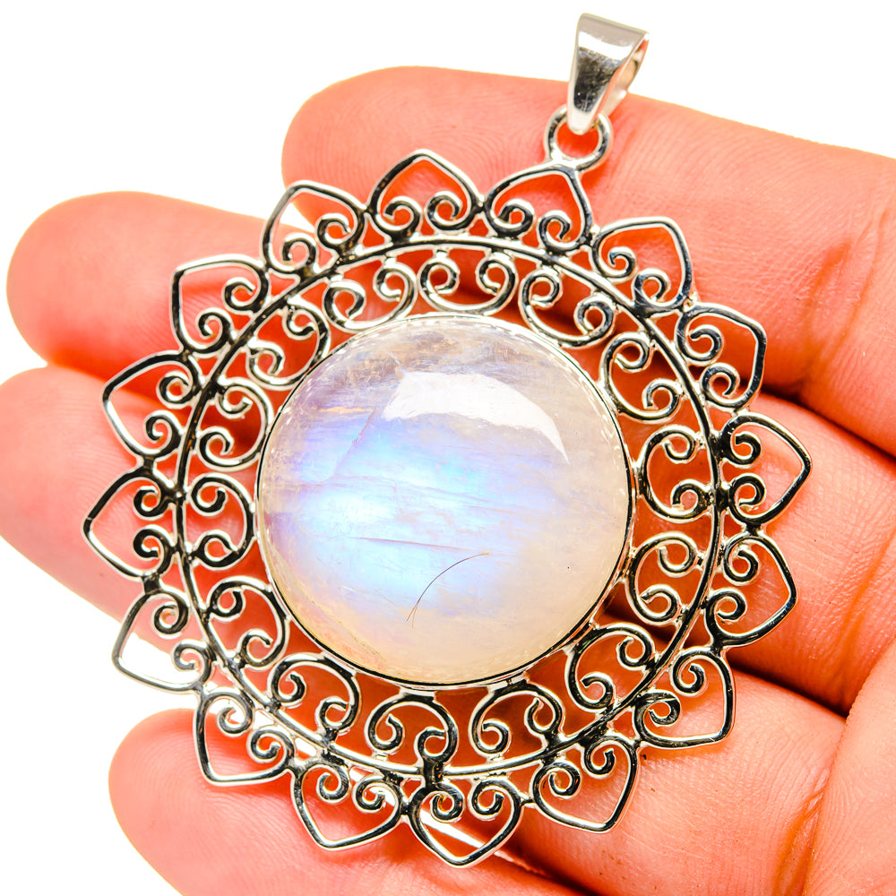Rainbow Moonstone Pendants handcrafted by Anasilvercos - PD15373