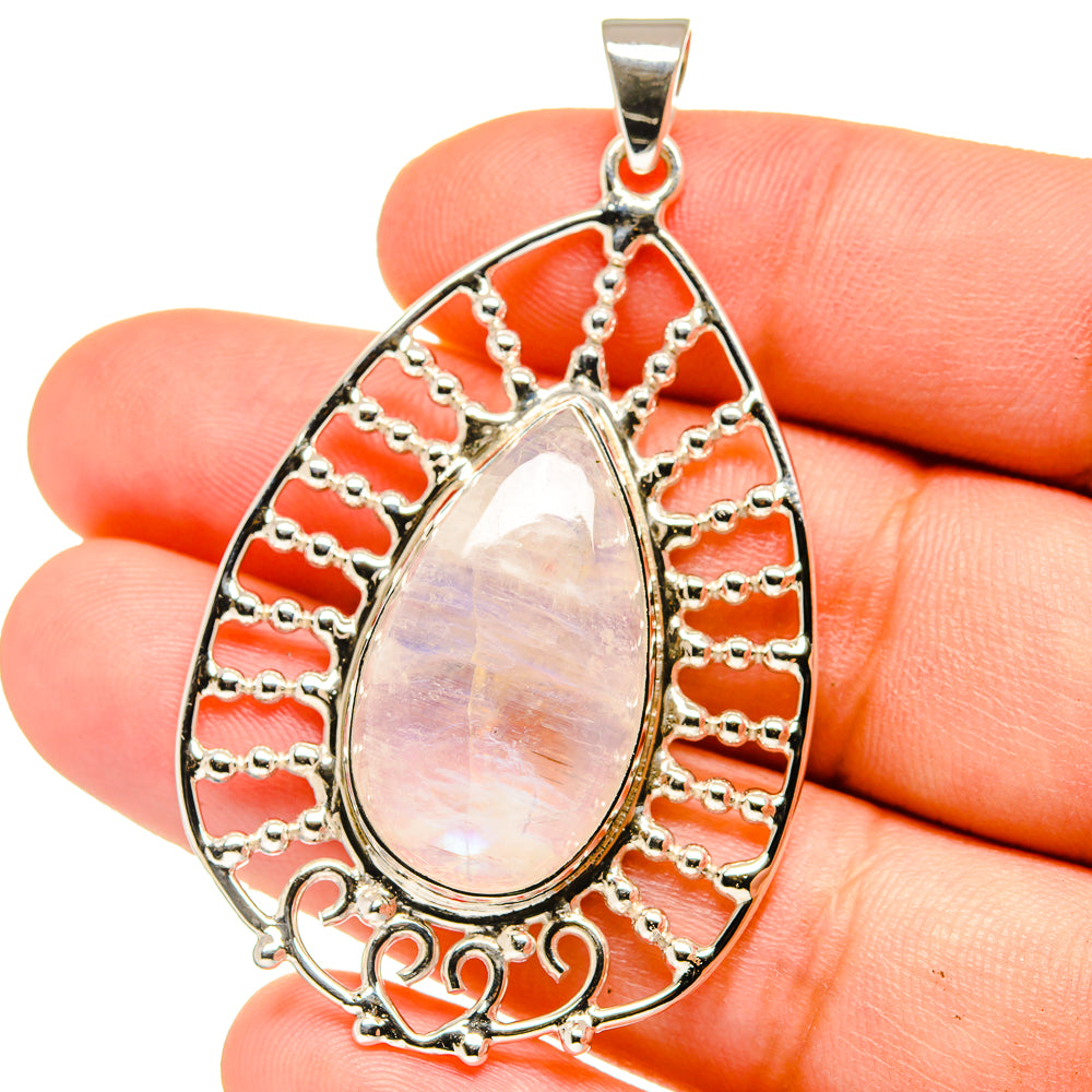 Rainbow Moonstone Pendants handcrafted by Anasilvercos - PD15379