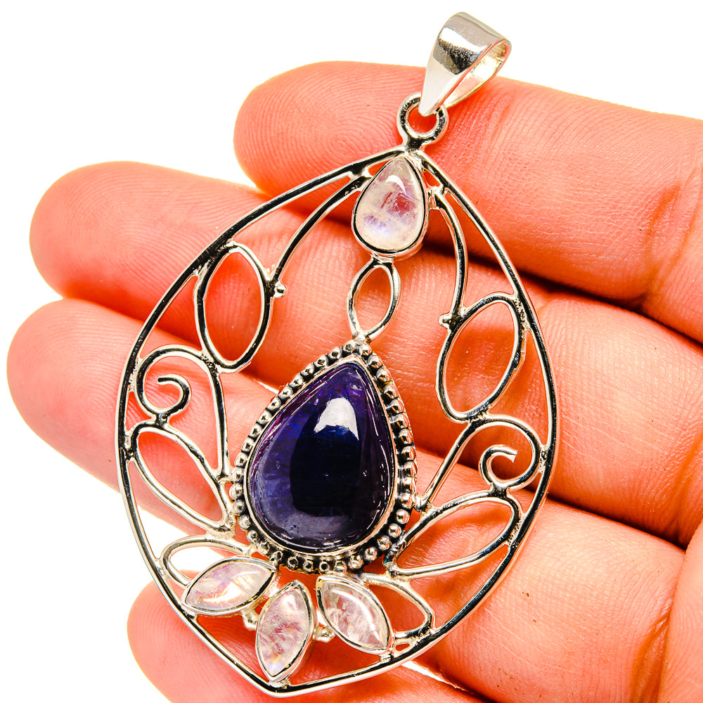 Sapphire, Rainbow Moonstone Pendants handcrafted by Anasilvercos - PD15383
