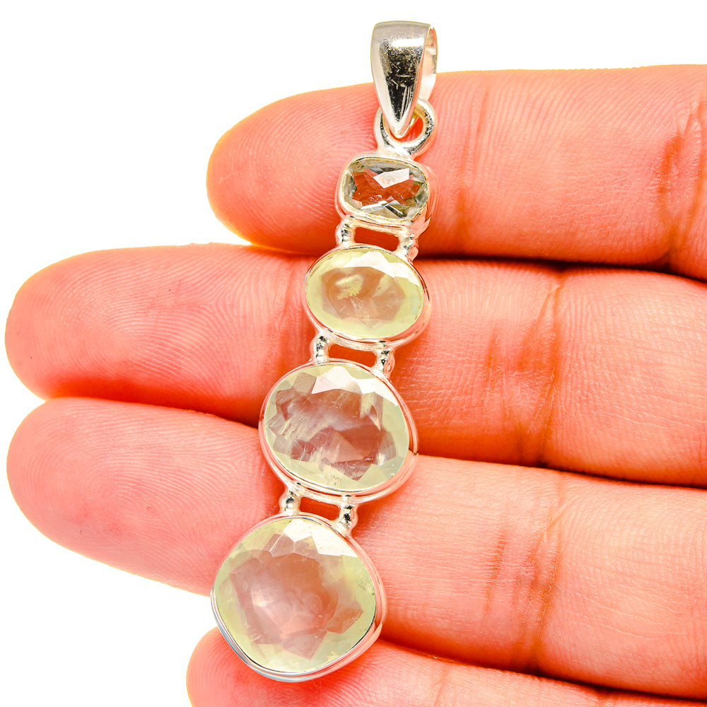 Prehnite Pendants handcrafted by Anasilvercos - PD15397