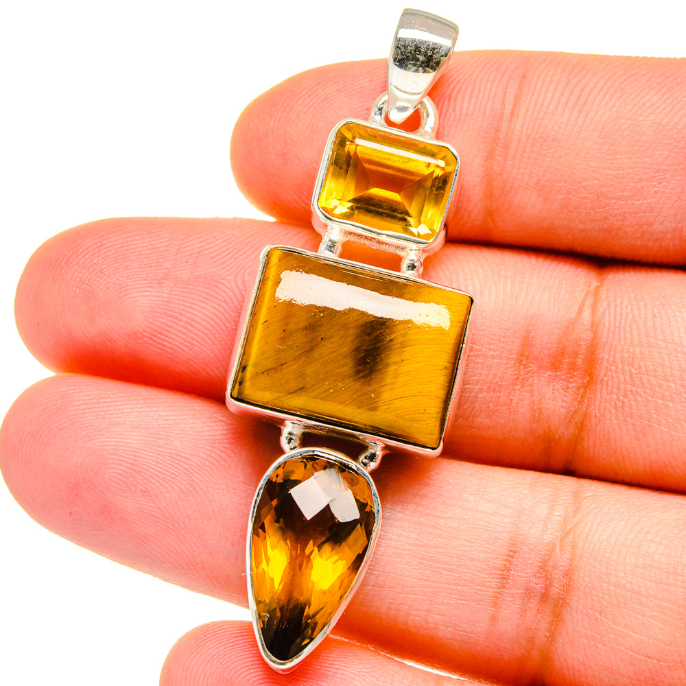 Tiger Eye Pendants handcrafted by Anasilvercos - PD15398