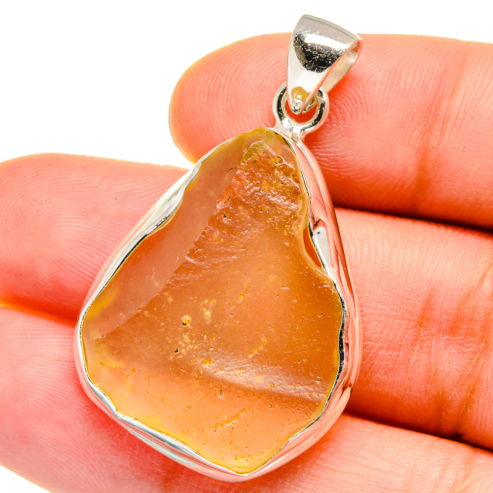 Libyan Desert Glass Pendants handcrafted by Anasilvercos - PD15402