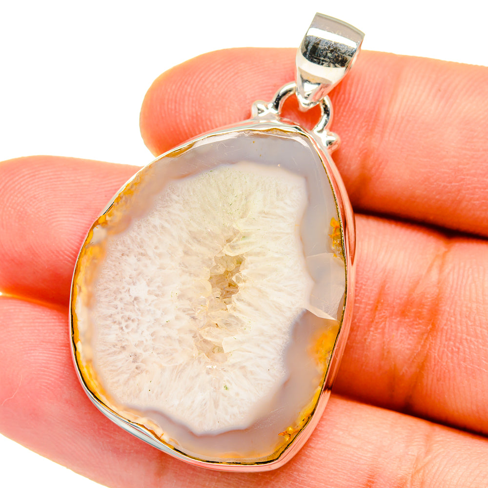 Yellow Geode Slice Pendants handcrafted by Anasilvercos - PD15403