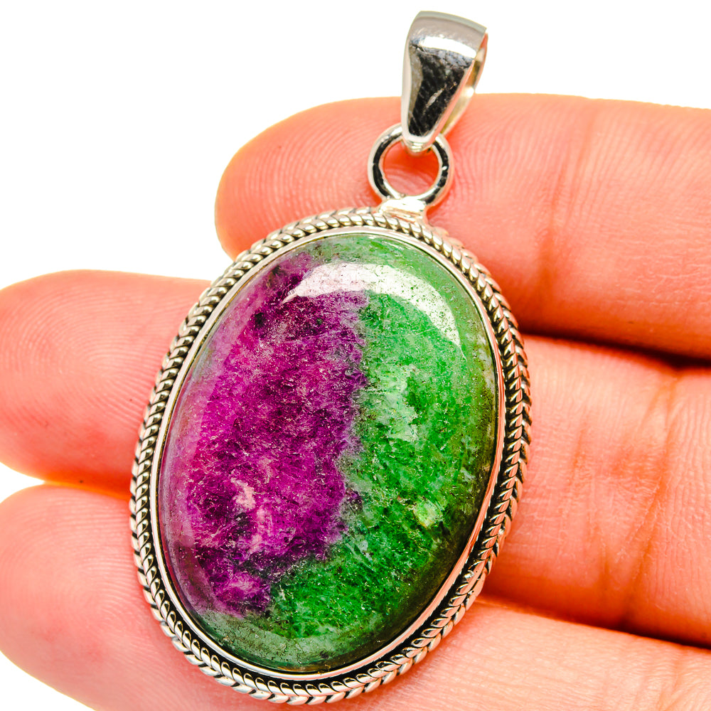 Ruby Zoisite Pendants handcrafted by Anasilvercos - PD15418