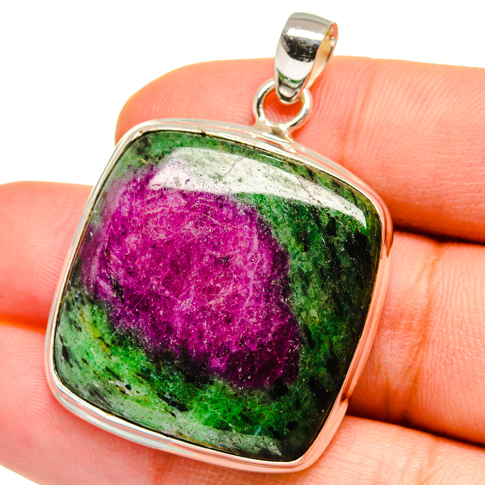 Ruby Zoisite Pendants handcrafted by Anasilvercos - PD15420