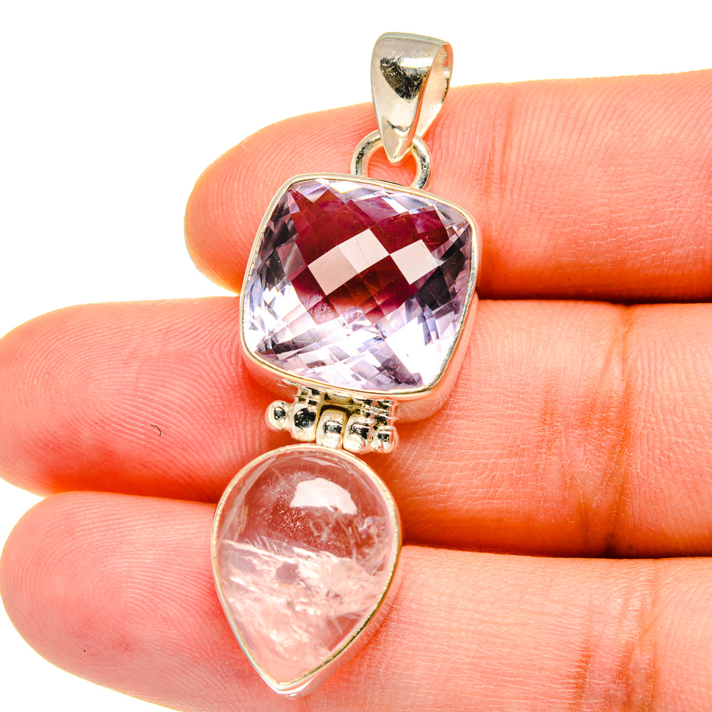 Rose Quartz Pendants handcrafted by Anasilvercos - PD15467