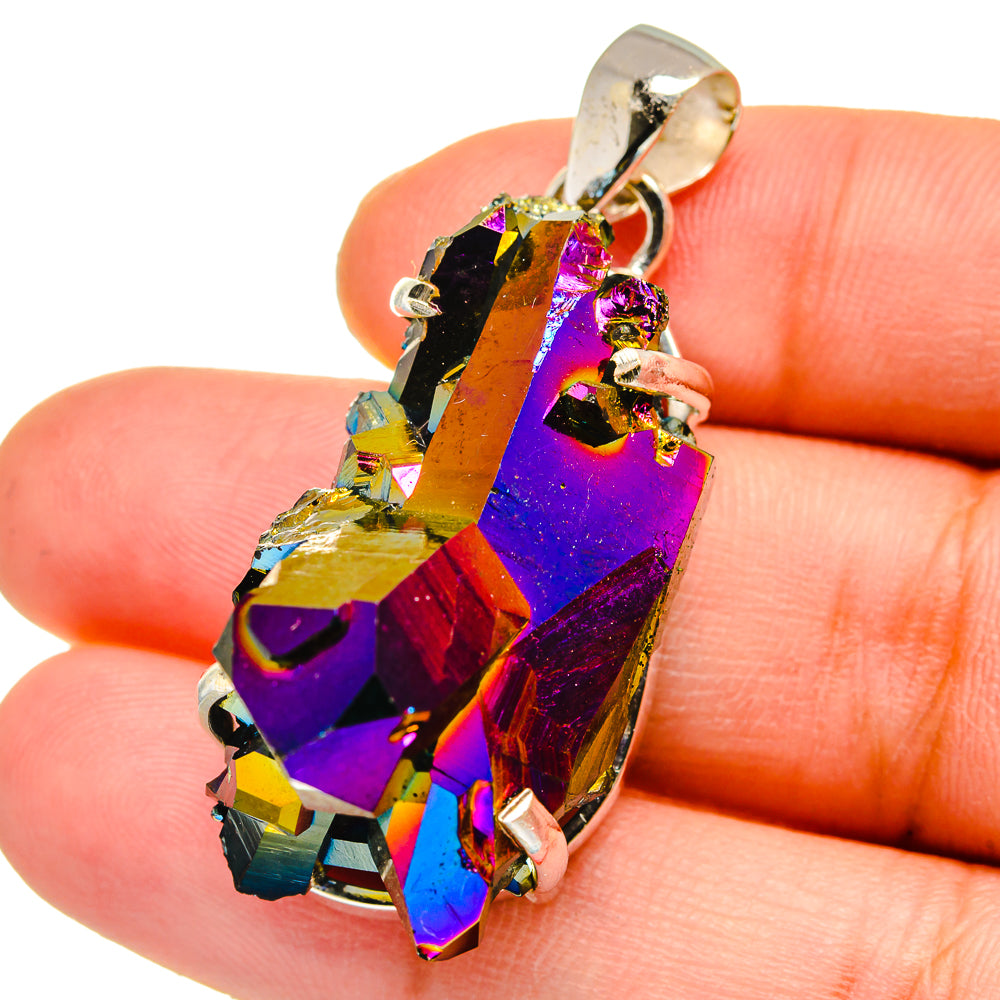 Titanium Sunshine Druzy Pendants handcrafted by Anasilvercos - PD15489