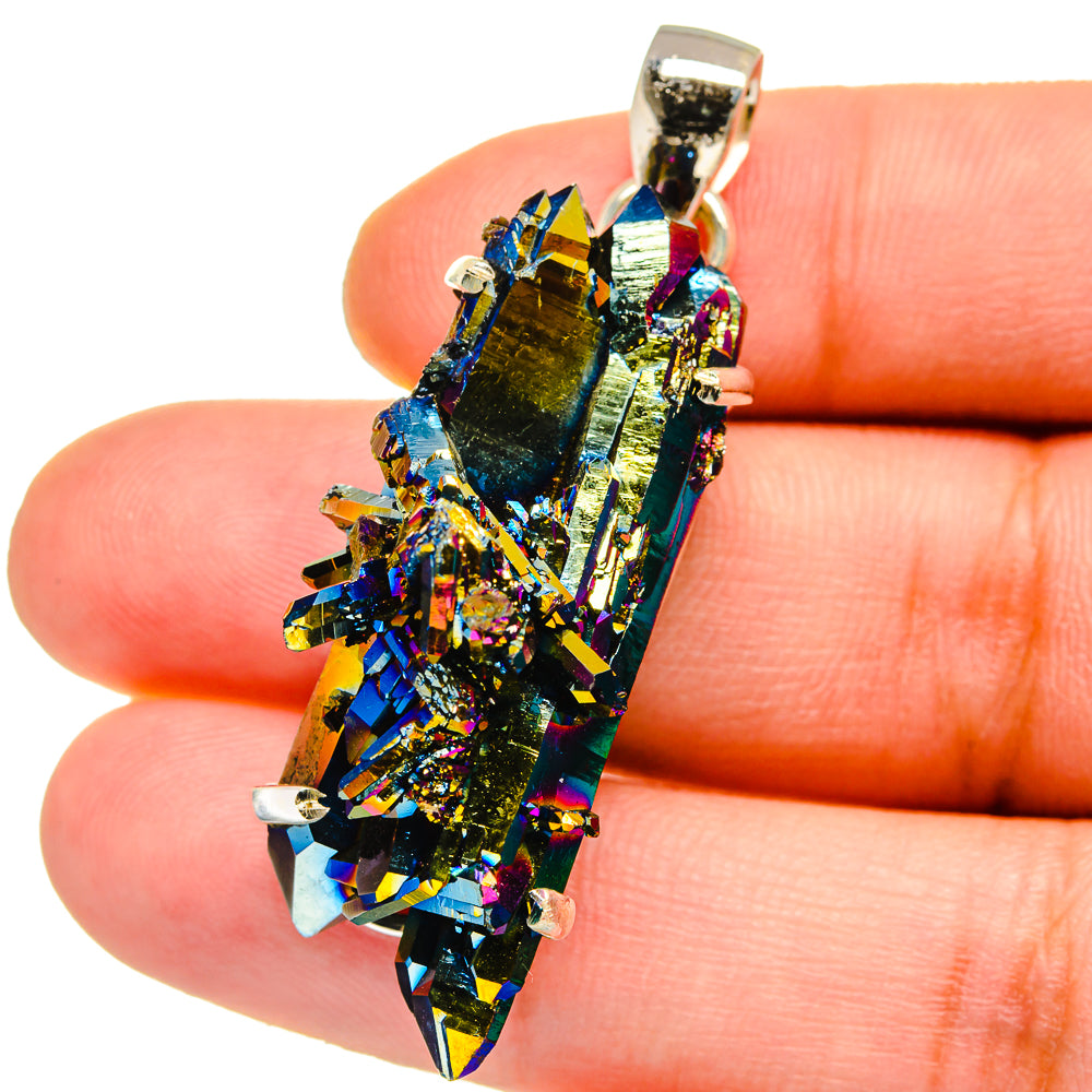 Titanium Sunshine Druzy Pendants handcrafted by Anasilvercos - PD15490