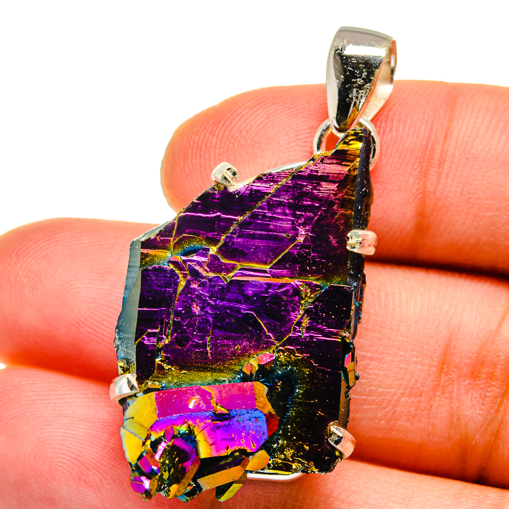 Titanium Sunshine Druzy Pendants handcrafted by Anasilvercos - PD15492
