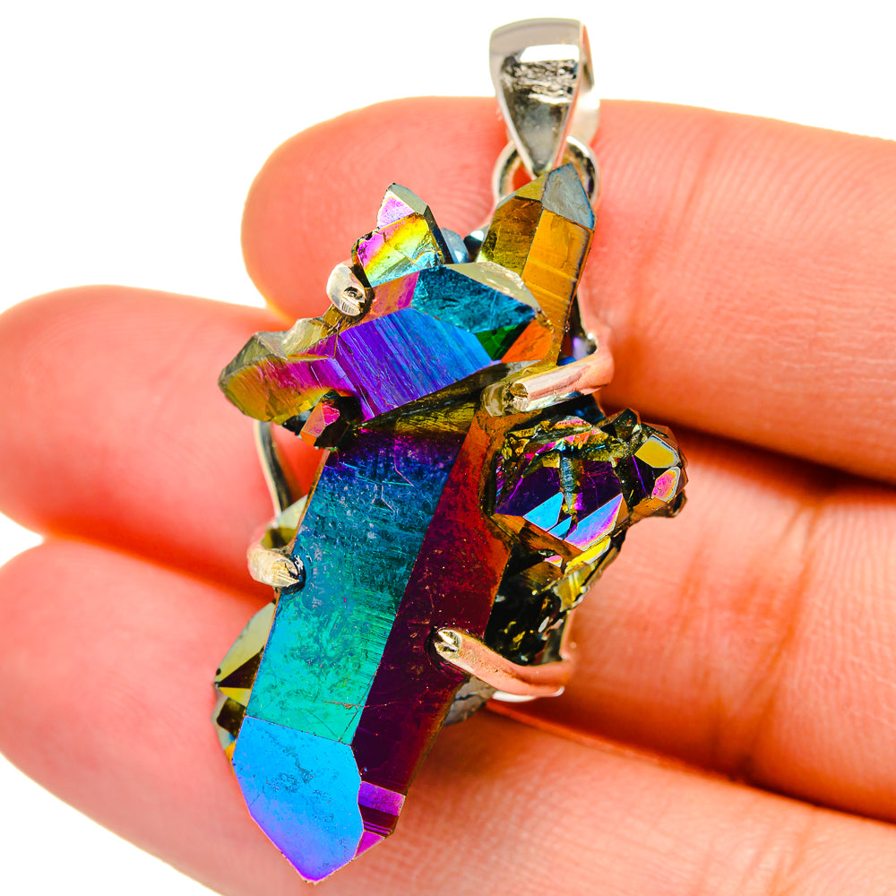 Titanium Sunshine Druzy Pendants handcrafted by Anasilvercos - PD15493