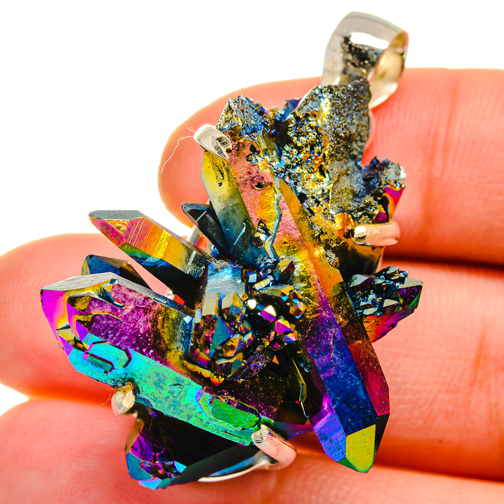 Titanium Sunshine Druzy Pendants handcrafted by Anasilvercos - PD15498