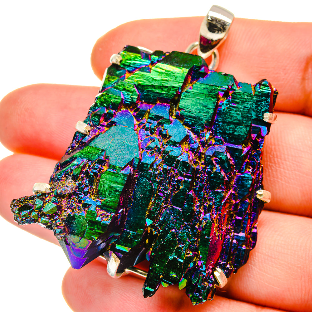 Titanium Sunshine Druzy Pendants handcrafted by Anasilvercos - PD15499