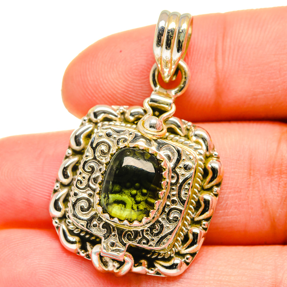 Green Tourmaline Pendants handcrafted by Anasilvercos - PD15507