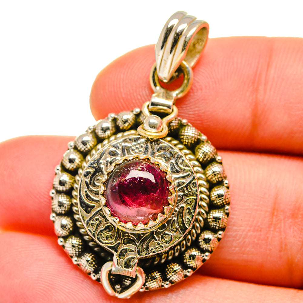 Pink Tourmaline Pendants handcrafted by Anasilvercos - PD15512