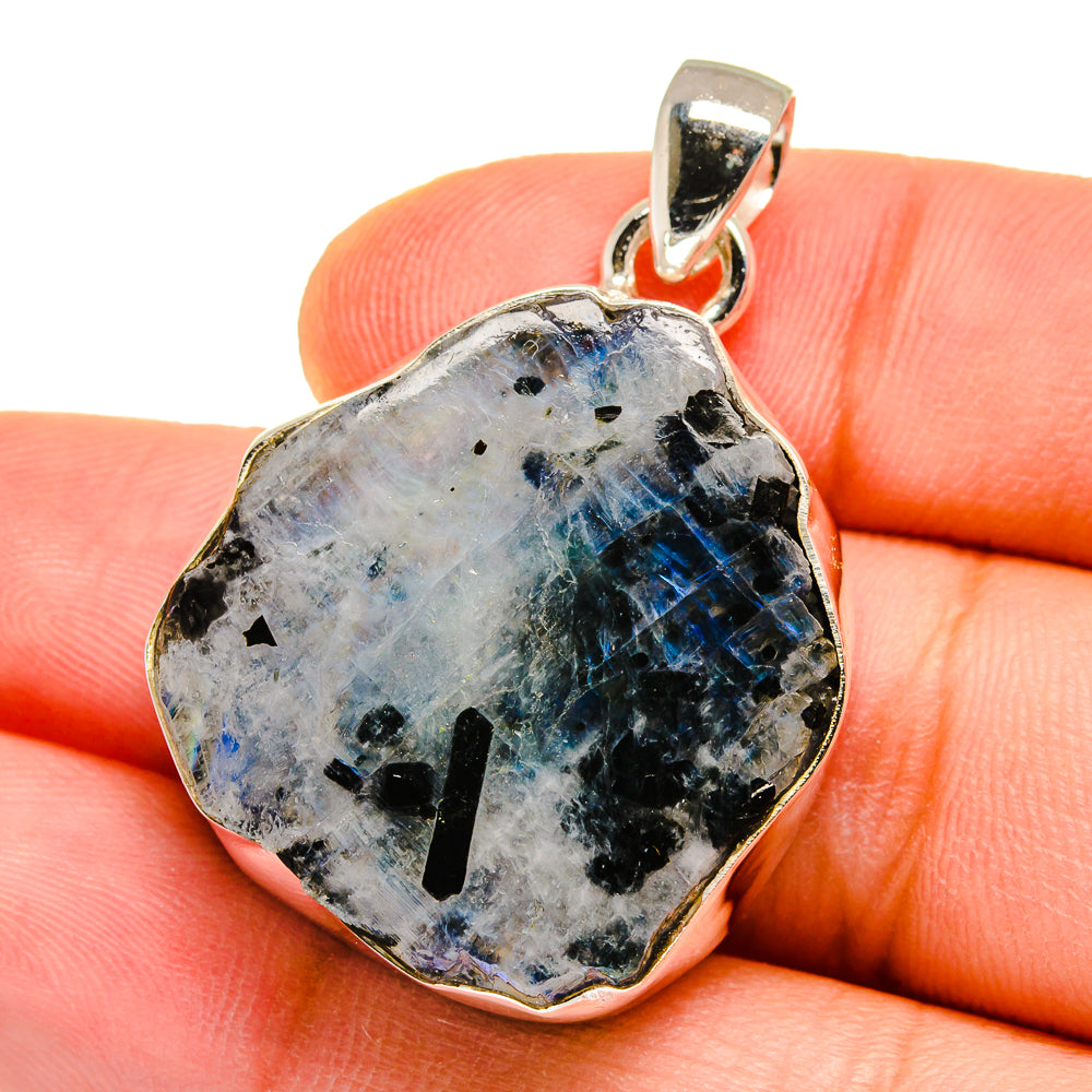 Rainbow Moonstone Pendants handcrafted by Anasilvercos - PD15552