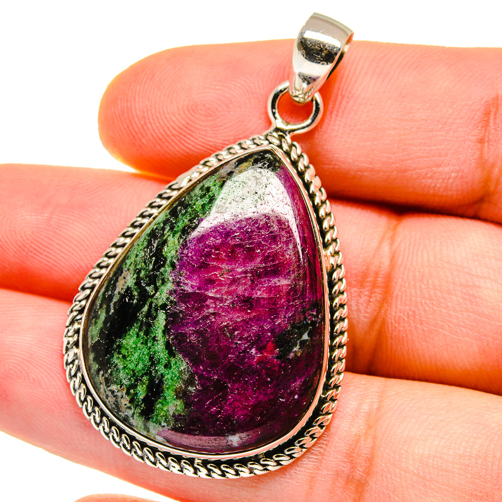 Ruby Zoisite Pendants handcrafted by Anasilvercos - PD15555