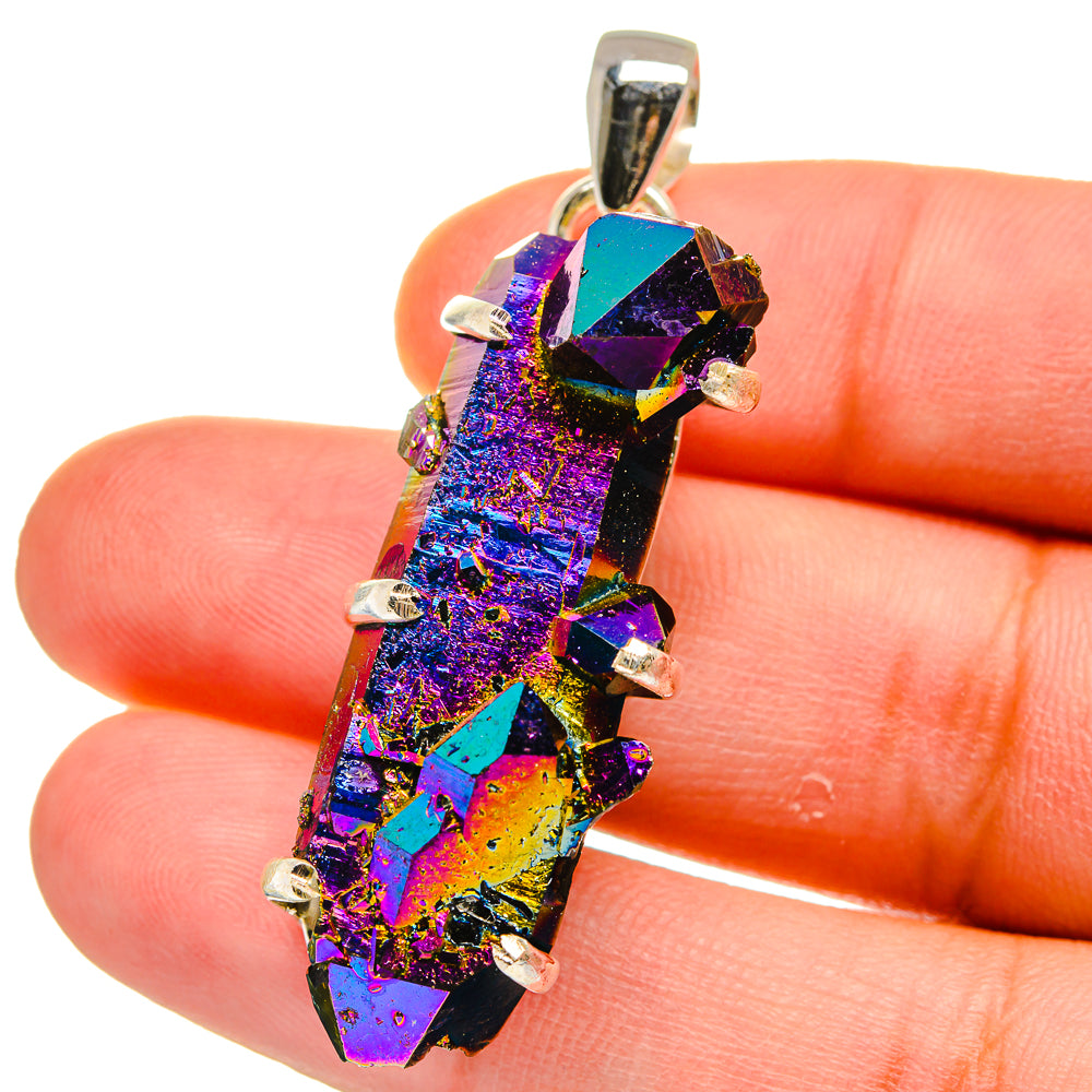Titanium Sunshine Druzy Pendants handcrafted by Anasilvercos - PD15560