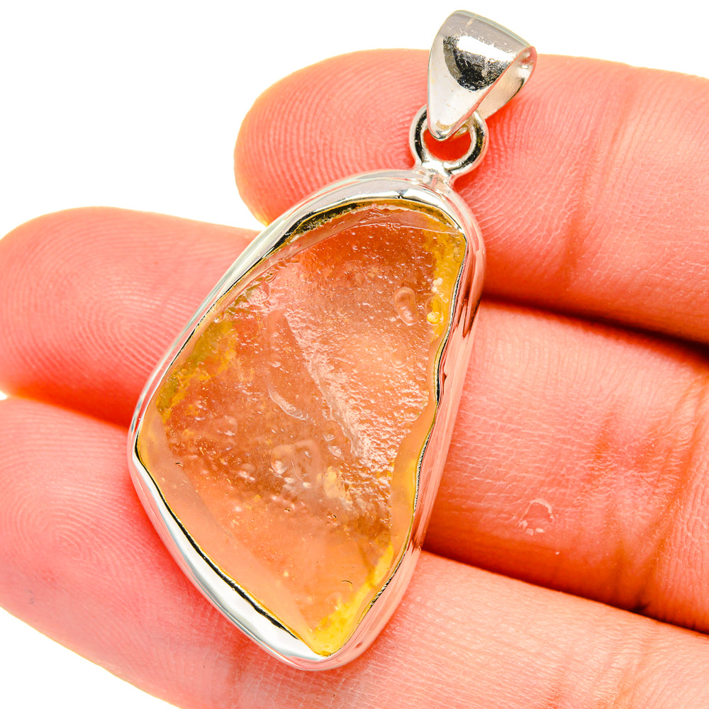 Libyan Desert Glass Pendants handcrafted by Anasilvercos - PD15575