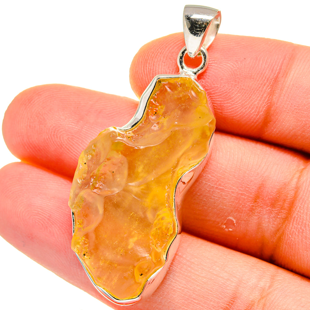 Libyan Desert Glass Pendants handcrafted by Anasilvercos - PD15576