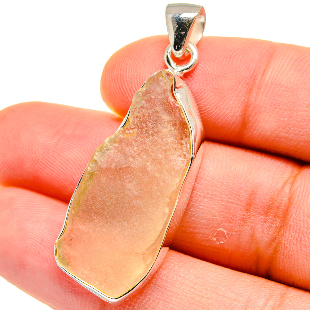 Libyan Desert Glass Pendants handcrafted by Anasilvercos - PD15578