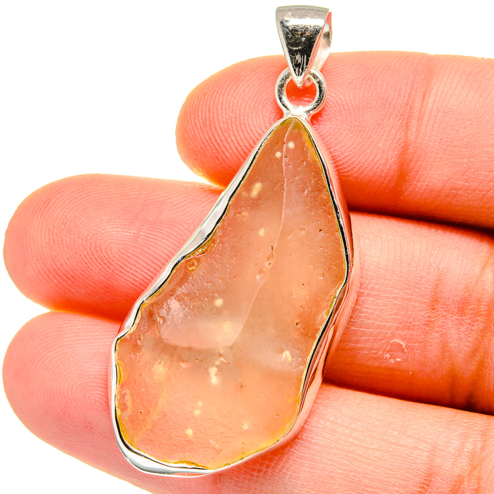 Libyan Desert Glass Pendants handcrafted by Anasilvercos - PD15582