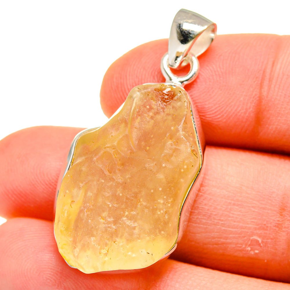 Libyan Desert Glass Pendants handcrafted by Anasilvercos - PD15583