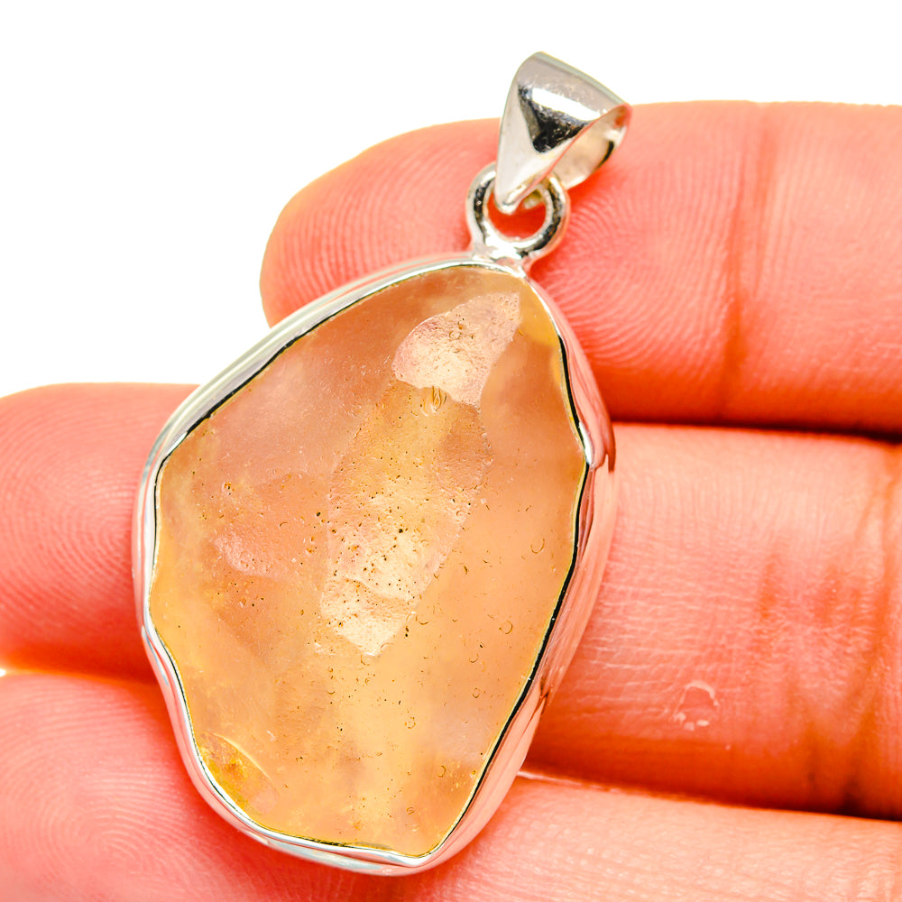 Libyan Desert Glass Pendants handcrafted by Anasilvercos - PD15584