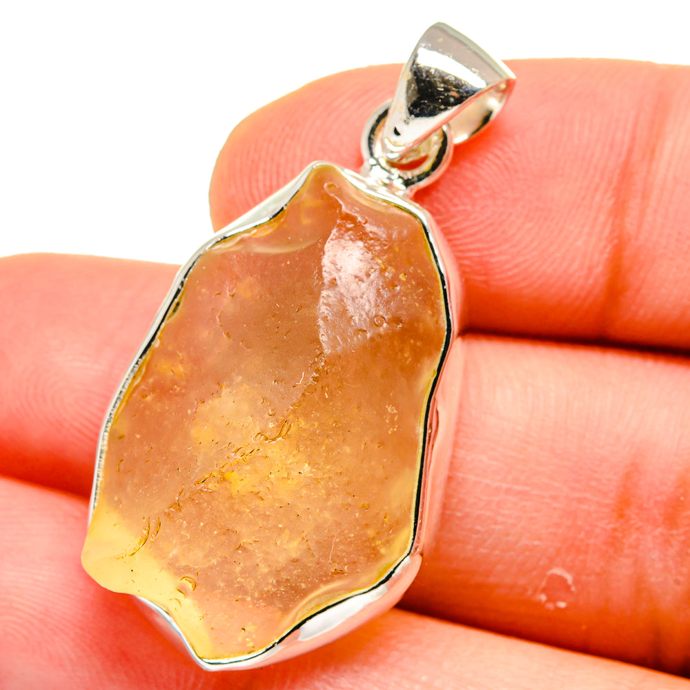 Libyan Desert Glass Pendants handcrafted by Anasilvercos - PD15585