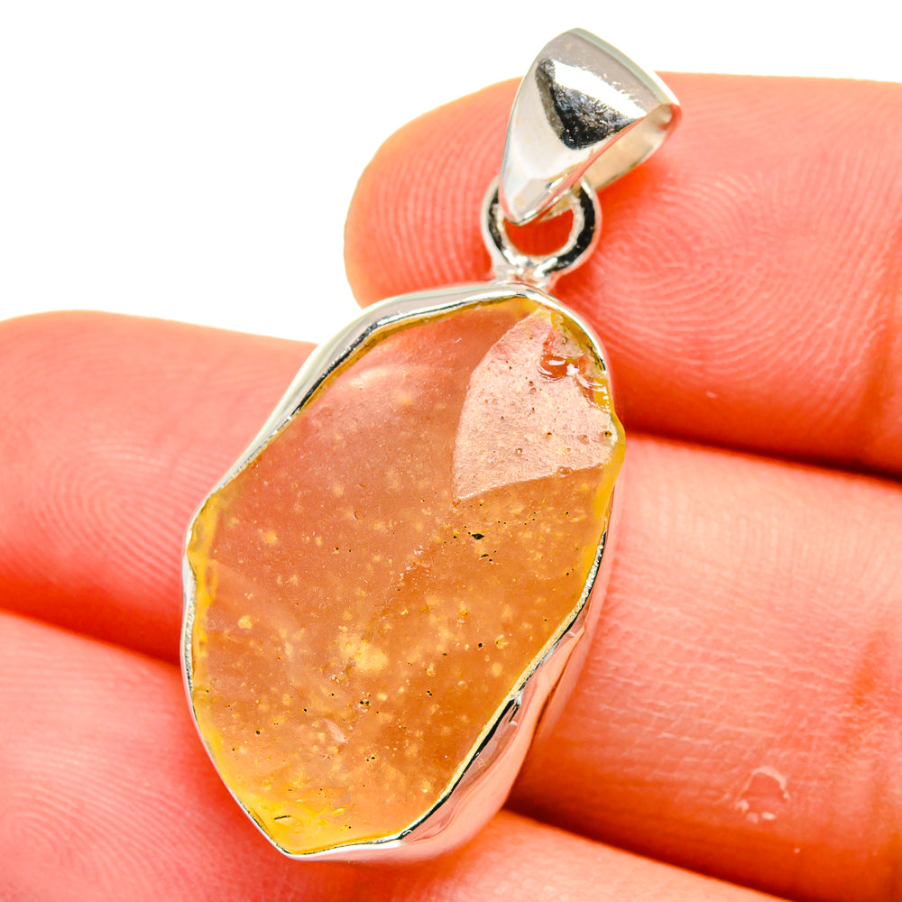 Libyan Desert Glass Pendants handcrafted by Anasilvercos - PD15587