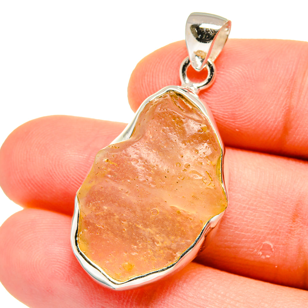 Libyan Desert Glass Pendants handcrafted by Anasilvercos - PD15588