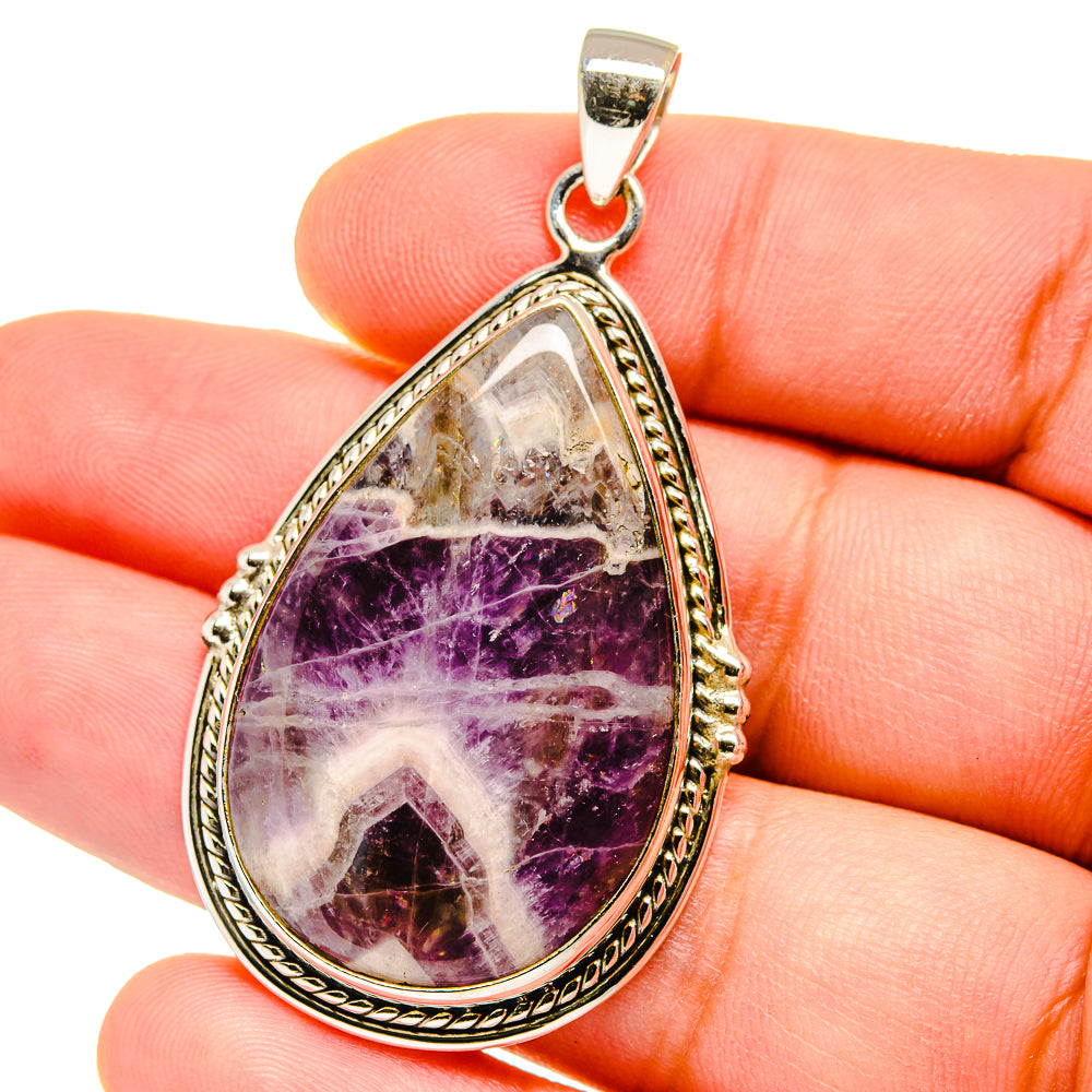 Chevron Amethyst Pendants handcrafted by Anasilvercos - PD15602