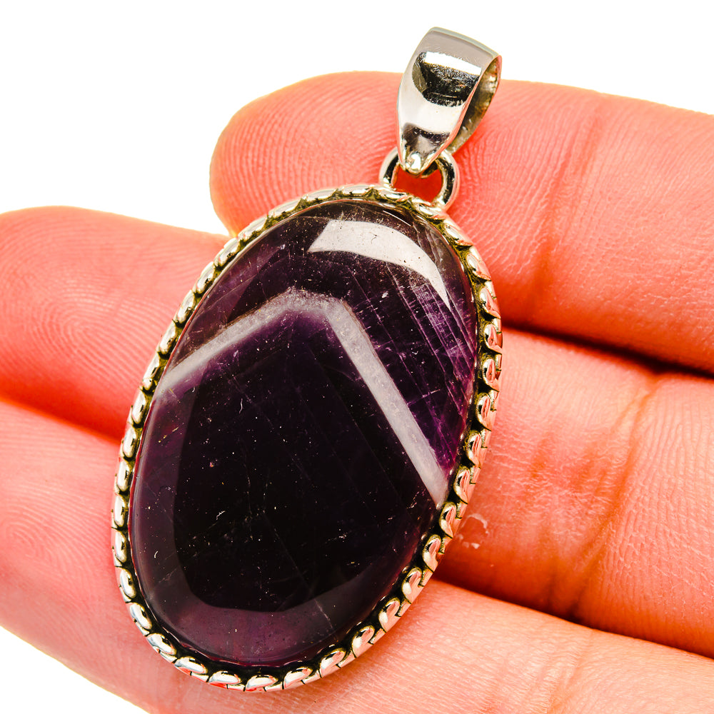 Chevron Amethyst Pendants handcrafted by Anasilvercos - PD15604