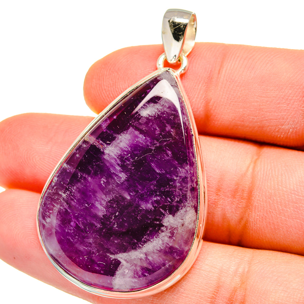 Chevron Amethyst Pendants handcrafted by Anasilvercos - PD15607