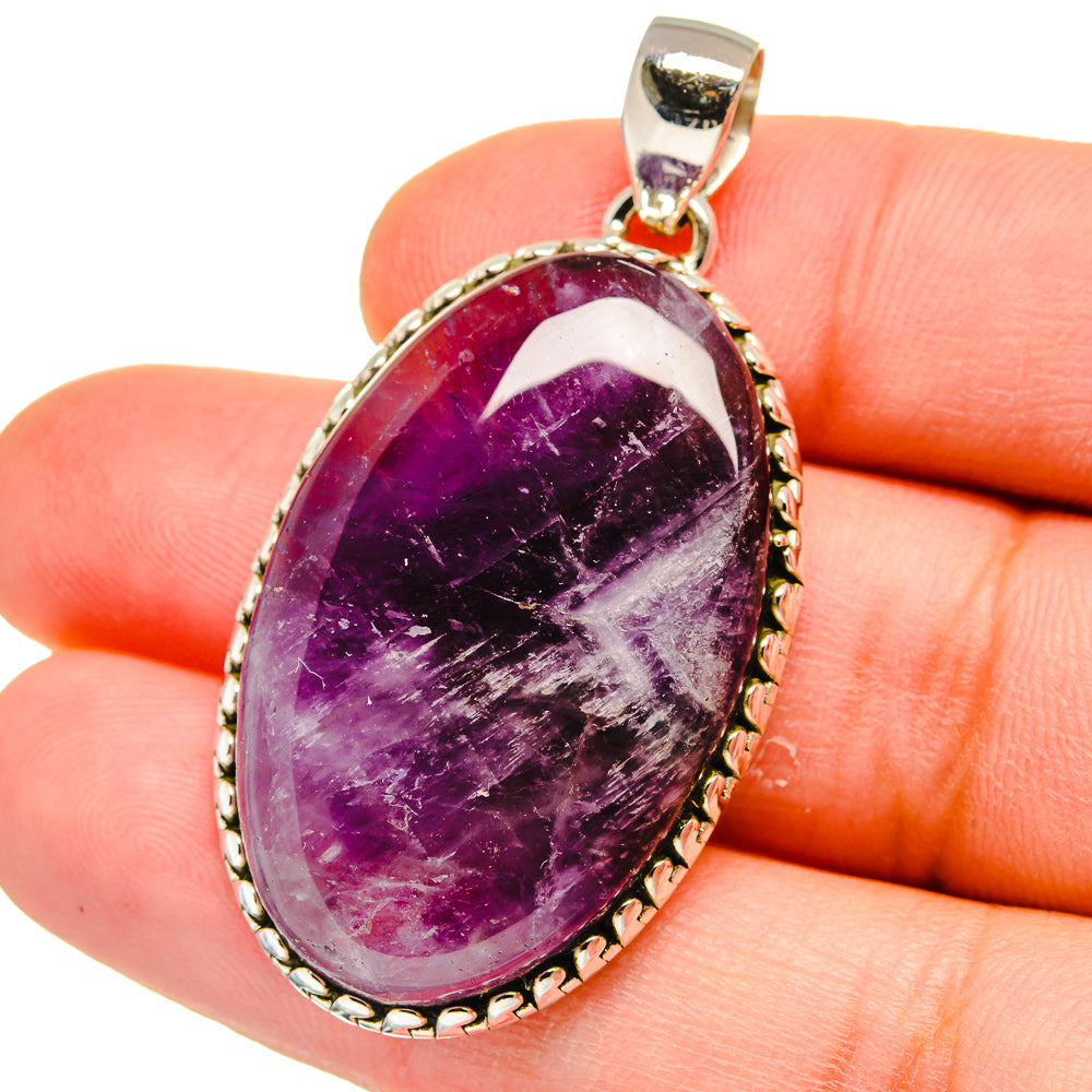 Chevron Amethyst Pendants handcrafted by Anasilvercos - PD15608
