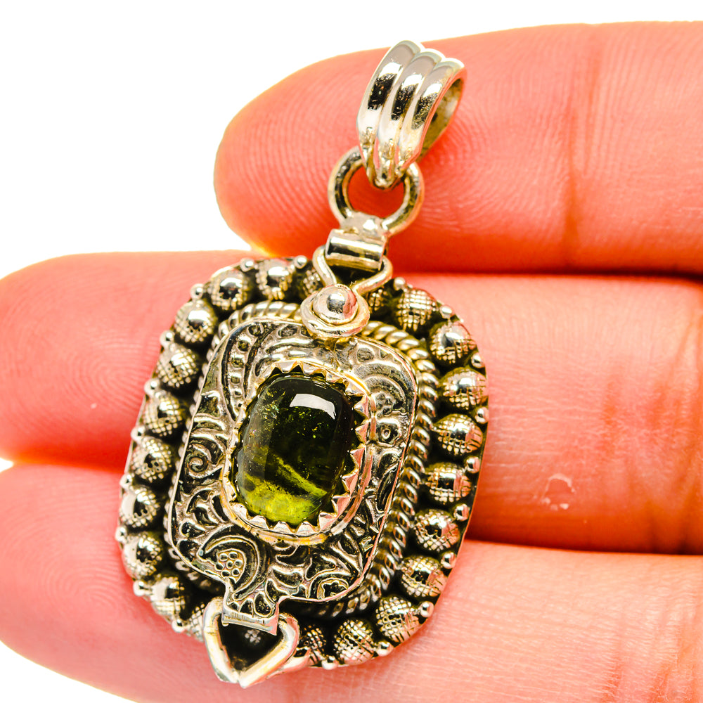 Green Tourmaline Pendants handcrafted by Anasilvercos - PD15621
