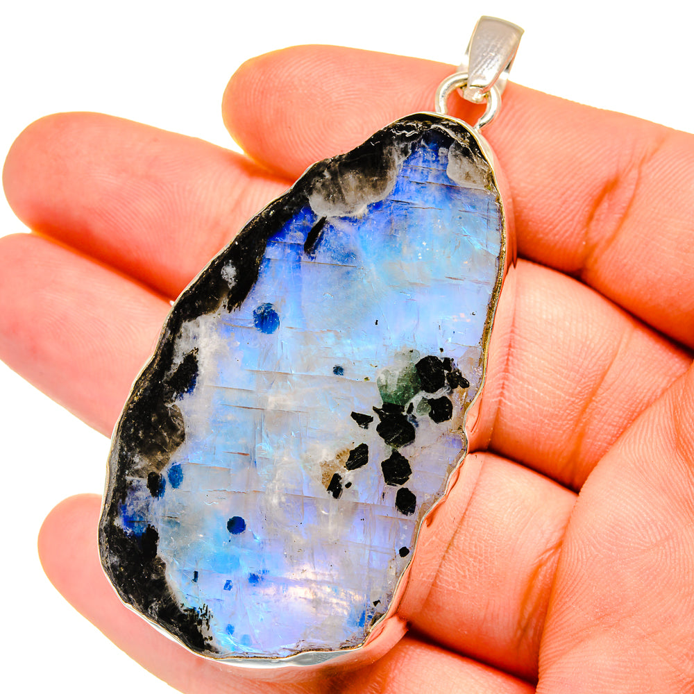 Rainbow Moonstone Pendants handcrafted by Anasilvercos - PD15655