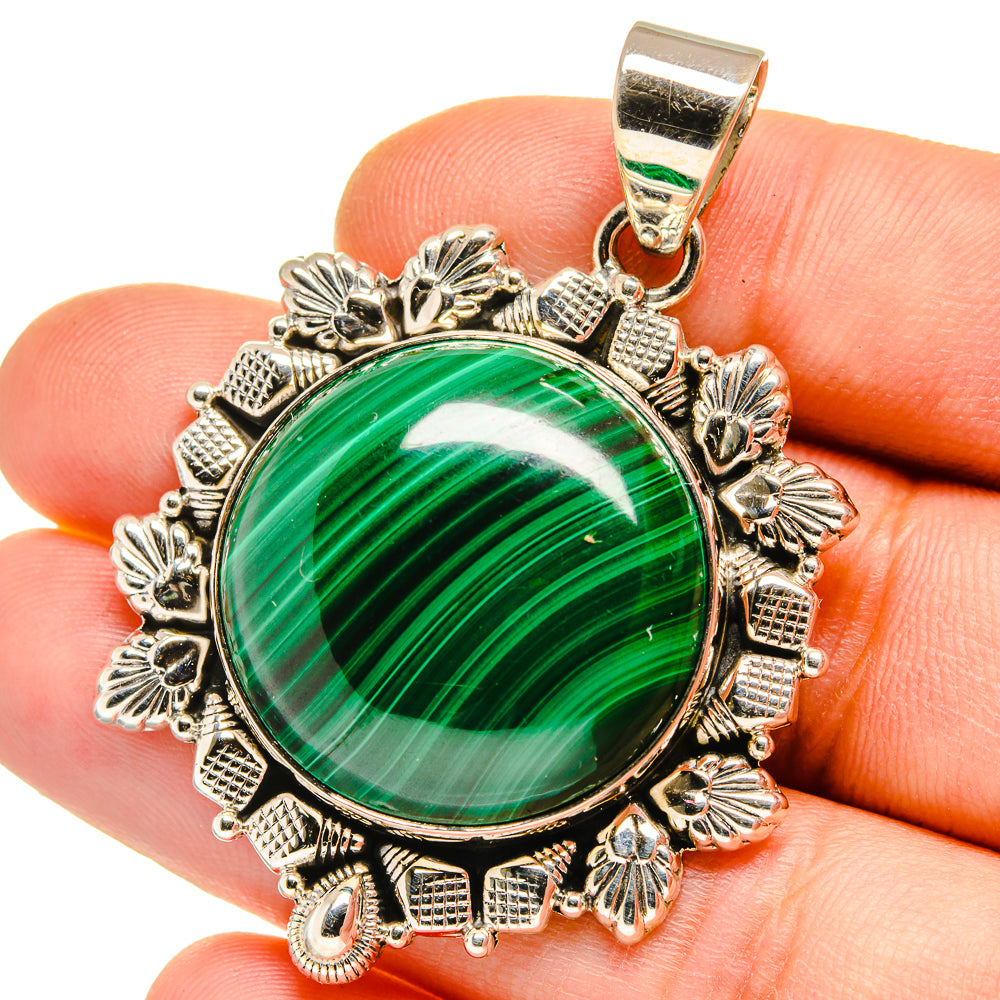 Malachite Pendants handcrafted by Anasilvercos - PD15679