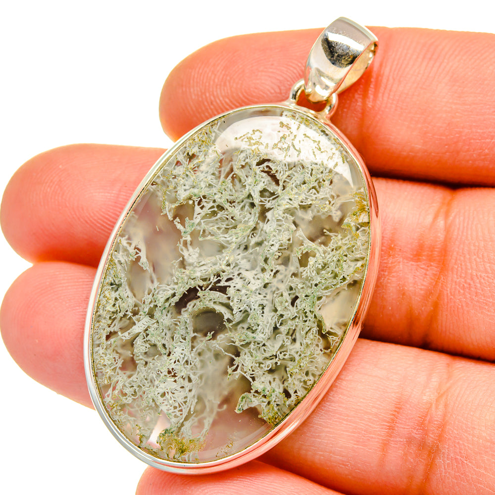 Green Moss Agate Pendants handcrafted by Anasilvercos - PD15692