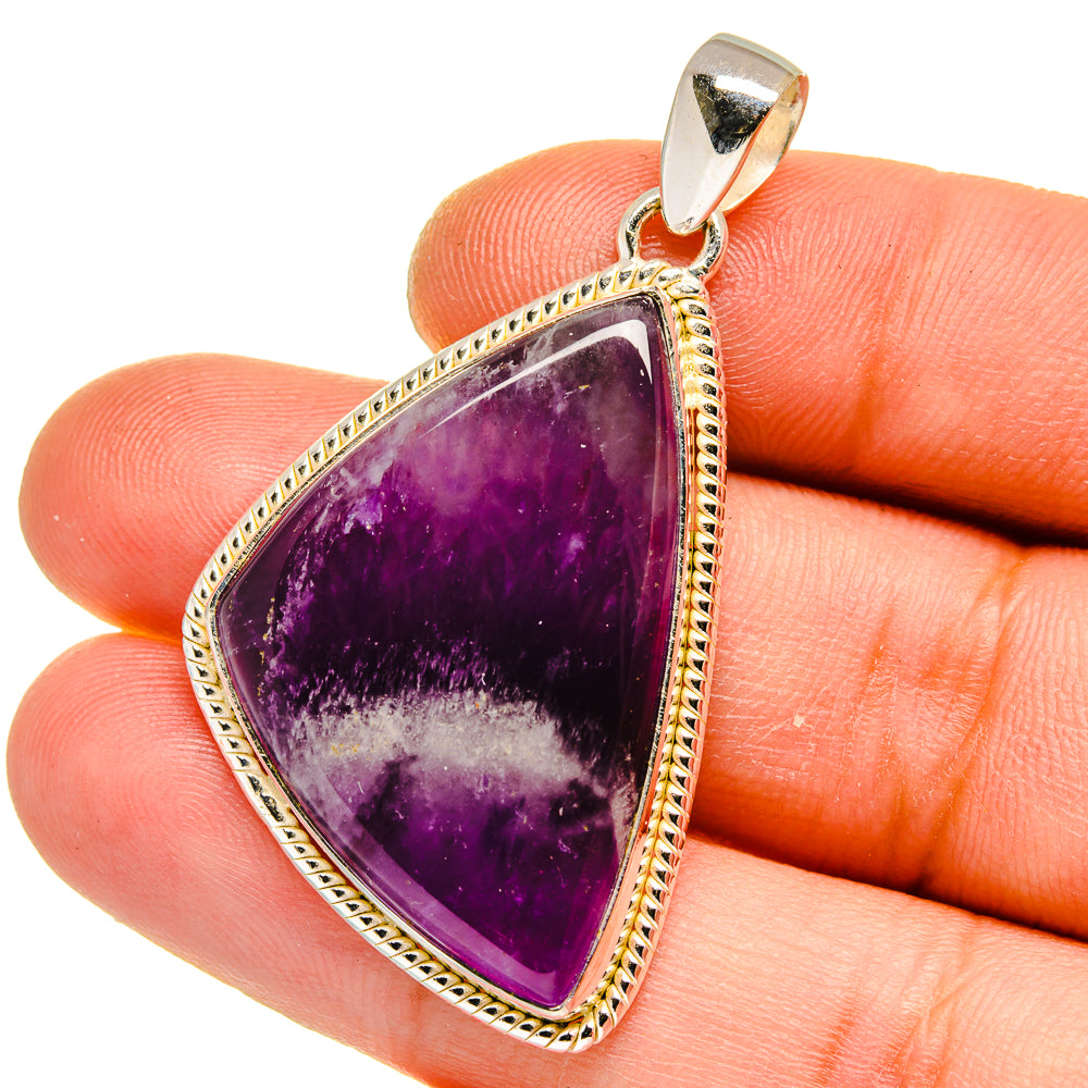 Chevron Amethyst Pendants handcrafted by Anasilvercos - PD15714