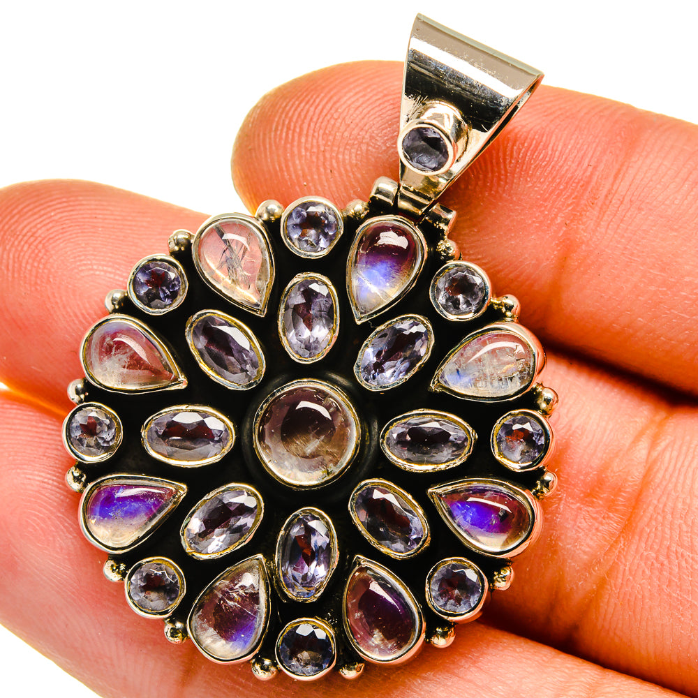 Rainbow Moonstone Pendants handcrafted by Anasilvercos - PD15726