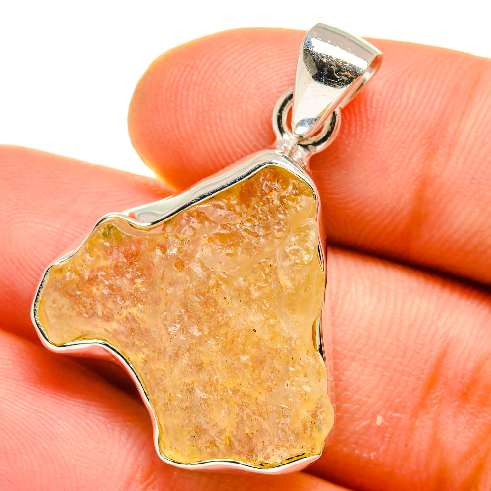 Libyan Desert Glass Pendants handcrafted by Anasilvercos - PD15743