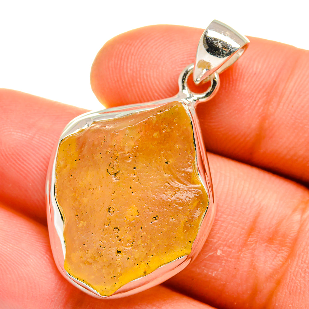 Libyan Desert Glass Pendants handcrafted by Anasilvercos - PD15749
