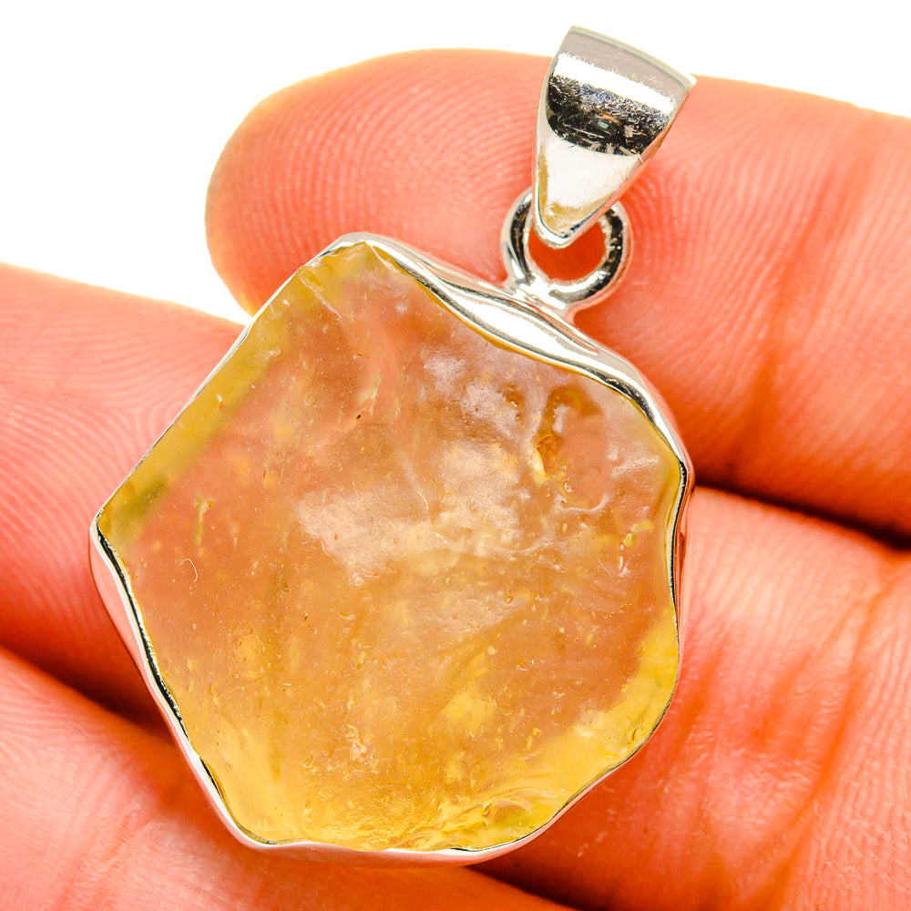 Libyan Desert Glass Pendants handcrafted by Anasilvercos - PD15750