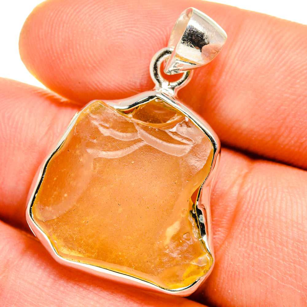 Libyan Desert Glass Pendants handcrafted by Anasilvercos - PD15751