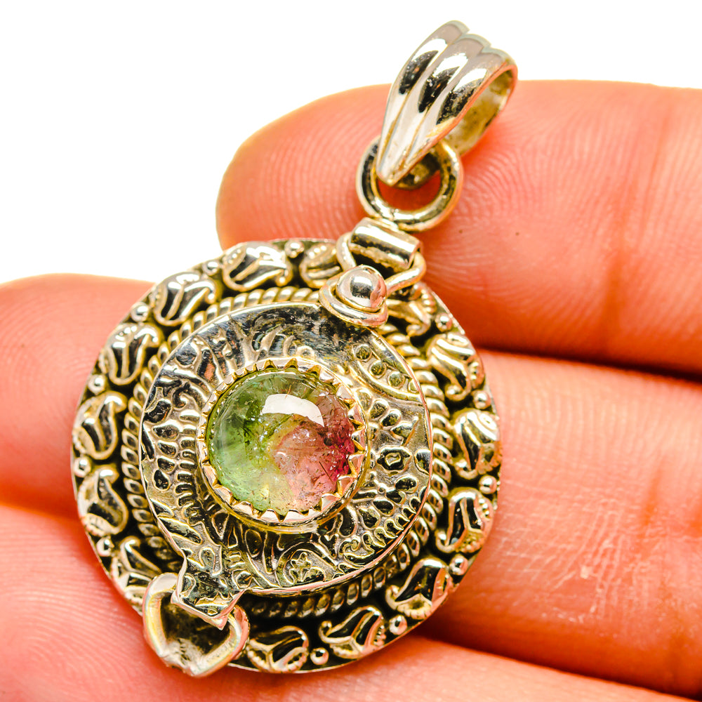 Watermelon Tourmaline Pendants handcrafted by Anasilvercos - PD15783