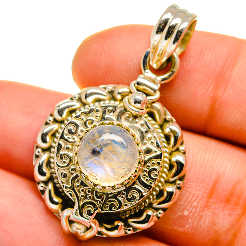 Rainbow Moonstone Pendants handcrafted by Anasilvercos - PD15787
