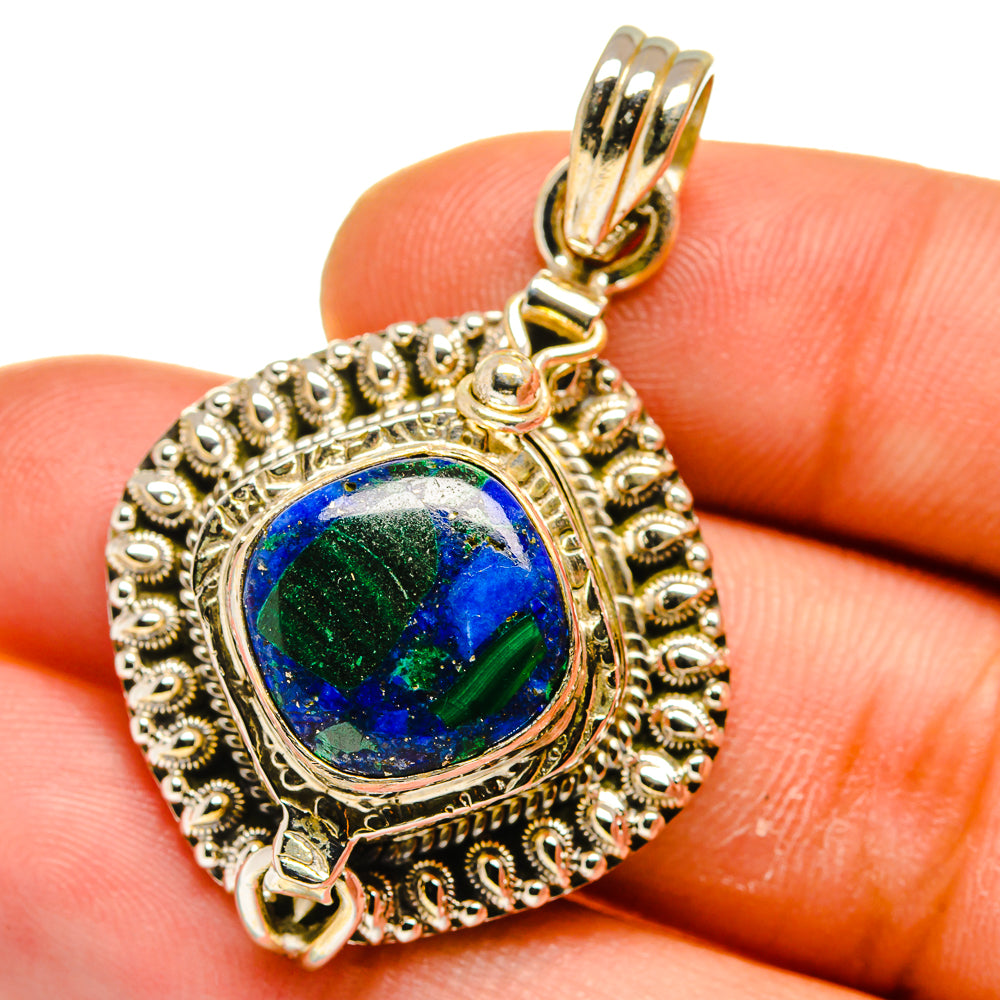 Azurite Malachite Pendants handcrafted by Anasilvercos - PD15806