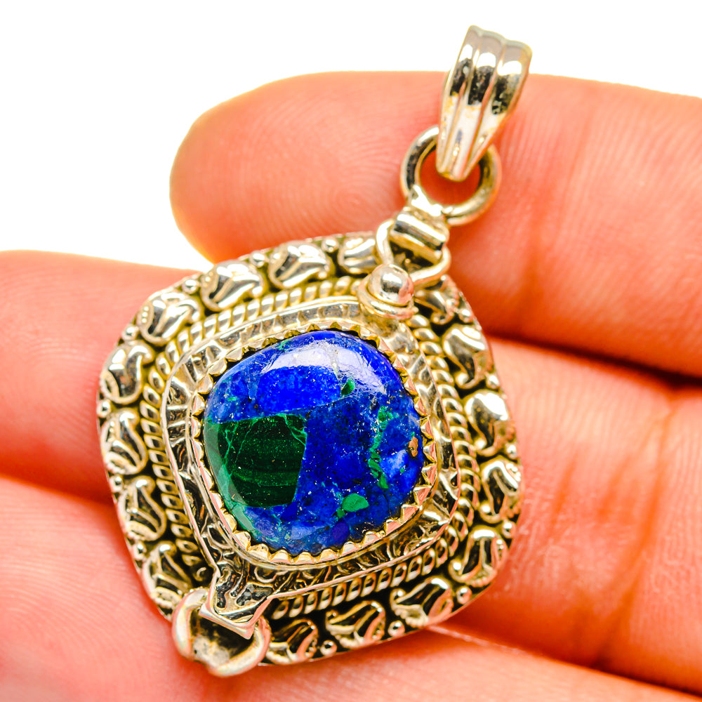 Azurite Malachite Pendants handcrafted by Anasilvercos - PD15809