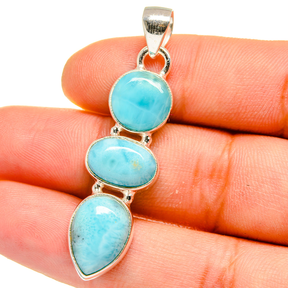 Larimar Pendants handcrafted by Anasilvercos - PD15819